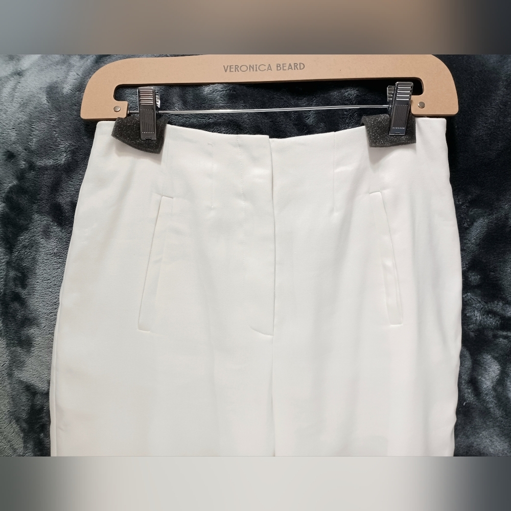 NWT Veronica Beard Jude Linen Wide-Leg Pant | High-Rise Pant Size 6 In Off-White - Picture 6 of 14